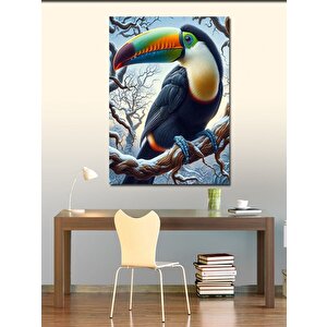 Kanvas Tablo Renkli Gagalı Kuş 100x140 cm