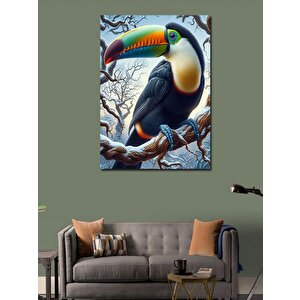 Kanvas Tablo Renkli Gagalı Kuş 100x140 cm