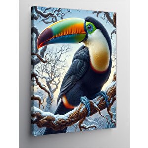 Kanvas Tablo Renkli Gagalı Kuş 70x100 cm