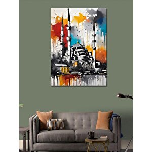 Kanvas Tablo Renkli Fon Cami 100x140 cm