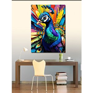 Kanvas Tablo Renkli Tavus Kuşu 100x140 cm