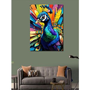 Kanvas Tablo Renkli Tavus Kuşu 100x140 cm