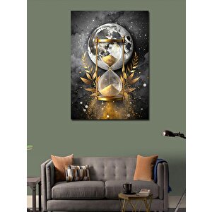 Kanvas Tablo Kum Saati Ve Dolunay 70x100 cm