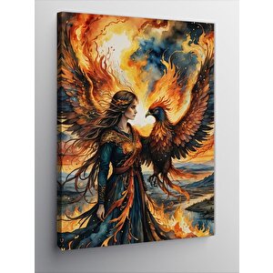 Kanvas Tablo Anka Kuşu Ve Kadın 70x100 cm