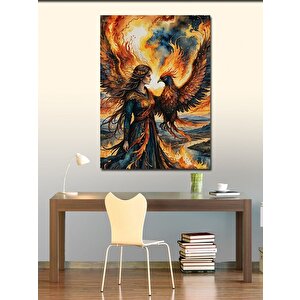 Kanvas Tablo Anka Kuşu Ve Kadın 70x100 cm