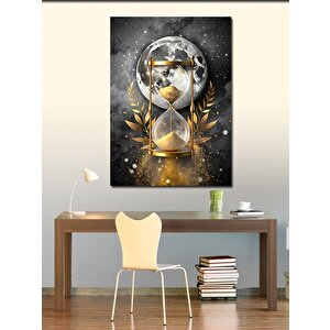 Kanvas Tablo Kum Saati Ve Dolunay 100x140 cm