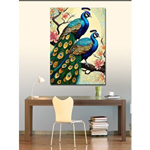 Kanvas Tablo Renkli Tavus Kuşları 70x100 cm