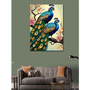 Kanvas Tablo Renkli Tavus Kuşları 70x100 cm