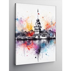 Kanvas Tablo Sulu Boya İstanbul Galata Kulesi 70x100 cm