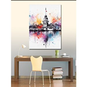 Kanvas Tablo Sulu Boya İstanbul Galata Kulesi 70x100 cm