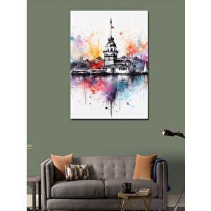 Kanvas Tablo Sulu Boya İstanbul Galata Kulesi 70x100 cm