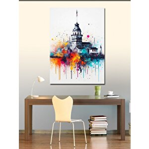 Kanvas Tablo İstanbul Kızkulesi Ve Tarihi Yerler 70x100 cm