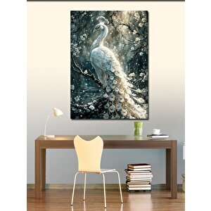 Kanvas Tablo Beyaz Tavus Kuşu 70x100 cm