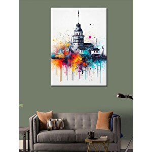 Kanvas Tablo İstanbul Kızkulesi Ve Tarihi Yerler 100x140 cm