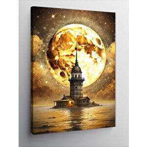 Kanvas Tablo Dolunay Ve İstanbul Kız Kulesi 70x100 cm