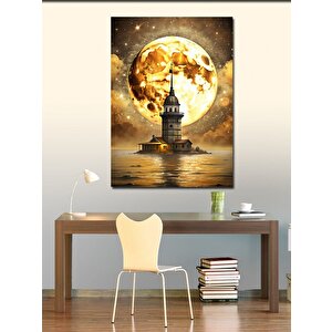 Kanvas Tablo Dolunay Ve İstanbul Kız Kulesi 70x100 cm
