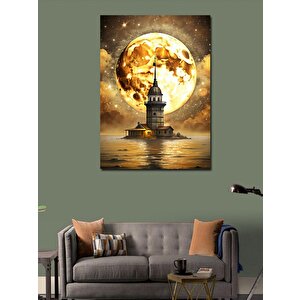 Kanvas Tablo Dolunay Ve İstanbul Kız Kulesi 70x100 cm