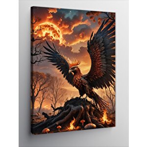 Kanvas Tablo Alevli Anka Kuşu 70x100 cm