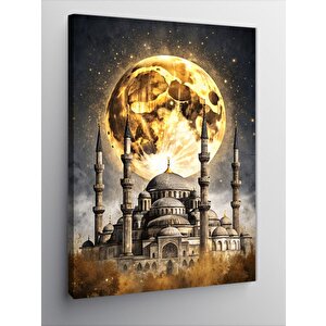 Kanvas Tablo Cami Manzarası Ve Dolunay 70x100 cm