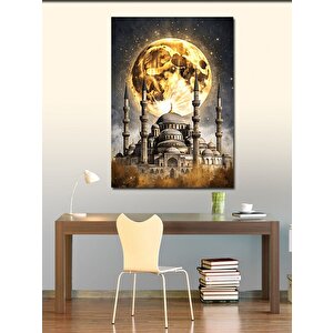 Kanvas Tablo Cami Manzarası Ve Dolunay 70x100 cm