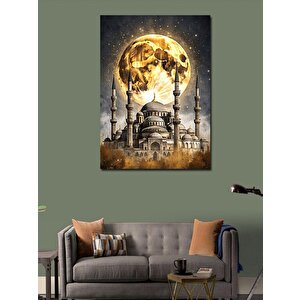 Kanvas Tablo Cami Manzarası Ve Dolunay 70x100 cm