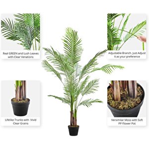 Yapay Ağaç Areka Ağacı Palmiye Ağacı Salon Bitkisi 195cm 21yaprak