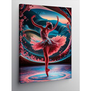 Kanvas Tablo Pembe  Balerin 100x140 cm