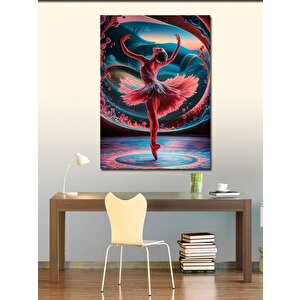 Kanvas Tablo Pembe  Balerin 100x140 cm