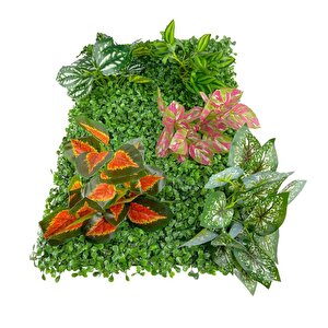 Yapay Çiçek Duvar Kaplama Panel Şimşir 40*60 5demet Yeşil Bitki Dik Duvar Uygulama Çiçeği