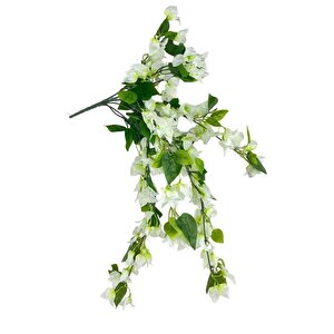 Yapay Çiçek Beyaz Begonvil Çiçeği 8dallı 70cm Sarkan Çiçek