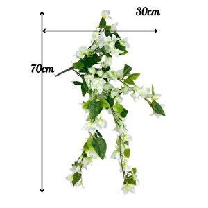 Yapay Çiçek Beyaz Begonvil Çiçeği 8dallı 70cm Sarkan Çiçek