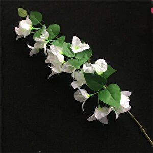 Yapay Çiçek Begonvil Çiçeği Beyaz 80cm Tek Dal Bodrum Çiçeği  Sarkan Çiçek