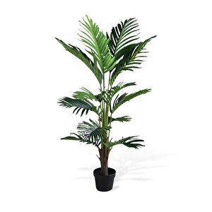 Yapay Ağaç Areka Ağacı Palmiye Ağacı Salon Bitkisi 140cm Siyah Saksılı