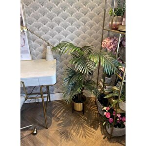 Yapay Ağaç Areka Ağacı Palmiye Ağacı Salon Bitkisi 140cm Siyah Saksılı