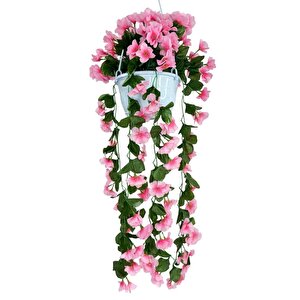 Yapay Çiçek Sarkan Menekşe Pembe Begonvil Sarkaç Askılı Saksıda Balkon Çiçeği Çiçek Sepeti