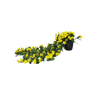 Yapay Çiçek Saksıda Sarkan Çiçek Sarı Begonvil 70*25