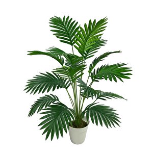 Yapay Ağaç Salon Bitkisi Areka Palmiye Krem Saksıda 83cm 18 Yaprak Plastik