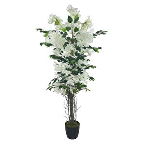 Yapay Ağaç Yapraklı Beyaz Begonvil Ağacı 120*55cm Doğal Görünümlü Yapay Ağaç
