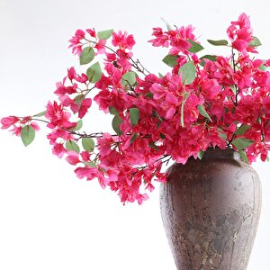 Yapay Çiçek Begonvil Çiçeği Fuşya 80cm Tek Dal Bodrum Çiçeği  Sarkan Çiçek