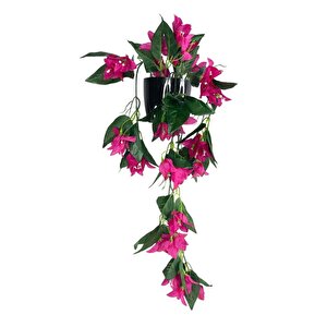 Yapay Çiçek Saksıda Sarkan Begonvil Fuşya 3 Dal Bodrum Çiçeği 60*23cm