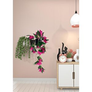 Yapay Çiçek Saksıda Sarkan Begonvil Fuşya 3 Dal Bodrum Çiçeği 60*23cm