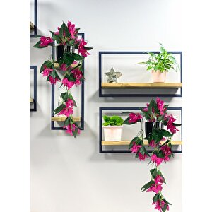 Yapay Çiçek Saksıda Sarkan Begonvil Fuşya 3 Dal Bodrum Çiçeği 60*23cm