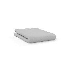 Makiteks %100 Pamuklu Açık Gri 240x260 Çift Kişilik Lastiksiz Düz Çarşaf