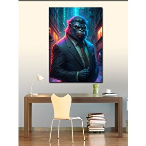 Kanvas Tablo Takım Elbiseli Goril 70x100 cm