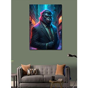 Kanvas Tablo Takım Elbiseli Goril 70x100 cm