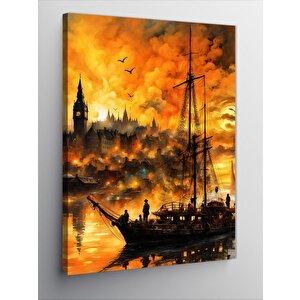 Kanvas Tablo Yelkenli Tekne 100x140 cm