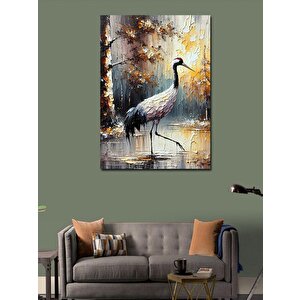 Kanvas Tablo Leylek Ve Manzara 100x140 cm