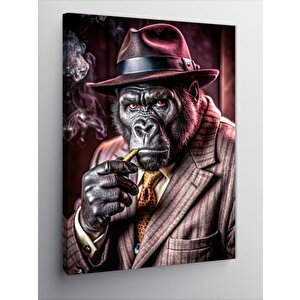 Kanvas Tablo Takım Elbiseli Goril 70x100 cm