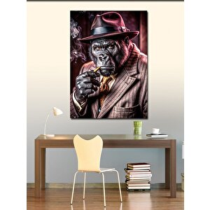 Kanvas Tablo Takım Elbiseli Goril 70x100 cm