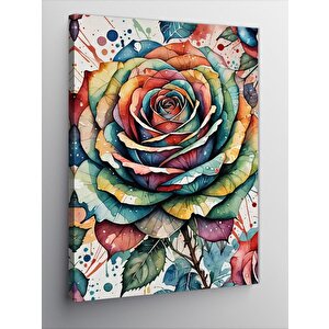 Kanvas Tablo Renkli Gül 100x140 cm